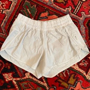 Lululemon Size 10 White Tracker Shorts